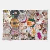 Hexagon Foto Collage Geschirrtuch (Horizontal)
