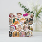 Hexagon Foto Collage Karte (Stehend Vorderseite)