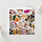 Hexagon Foto Collage Karte (Vorderseite/Rückseite Beispiel)