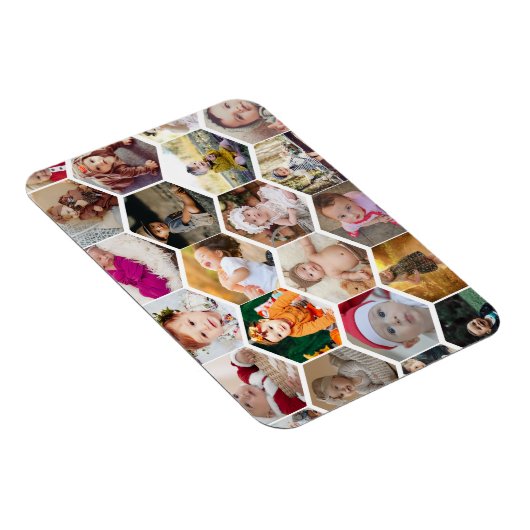 Hexagon Foto Collage Magnet (Rechte Seite)