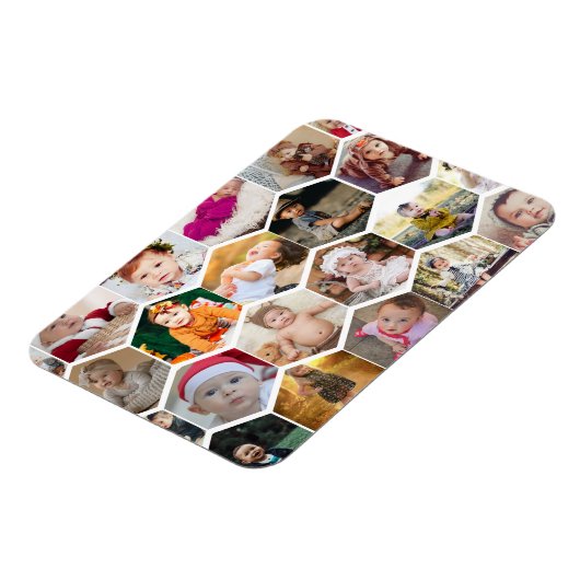 Hexagon Foto Collage Magnet (Linke Seite)