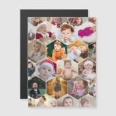 Hexagon Foto Collage Magnetkarte (Vorne/Hinten)