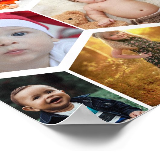 Hexagon Foto Collage Poster (Ecke)