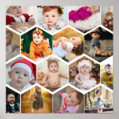 Hexagon Foto Collage Poster (Vorne)