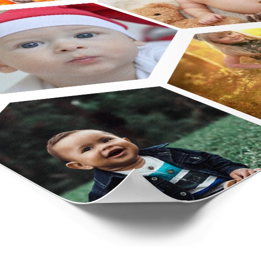 Hexagon Foto Collage Poster (Ecke)