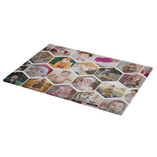 Hexagon Foto Collage Schneidebrett (Ecke)