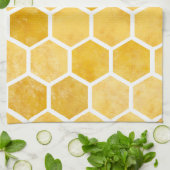 Hexagon-Gelbe Wabenküche Küchentücher (Gefaltet)