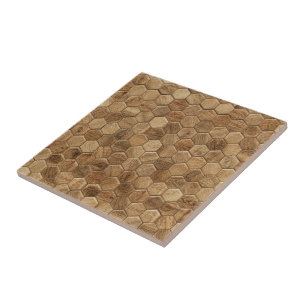 Hexagon-gemustertes Holz texturiert Fliese