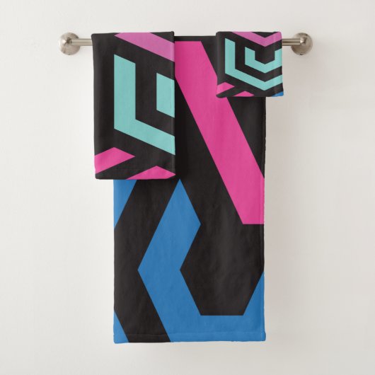 Hexagon Geometric Muster Badhandtuch Set (Insitu)