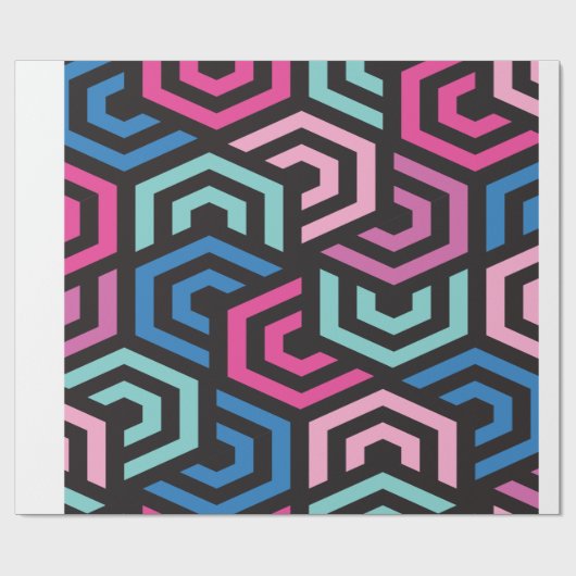 Hexagon Geometric Muster Geschenkpapier (Flach)