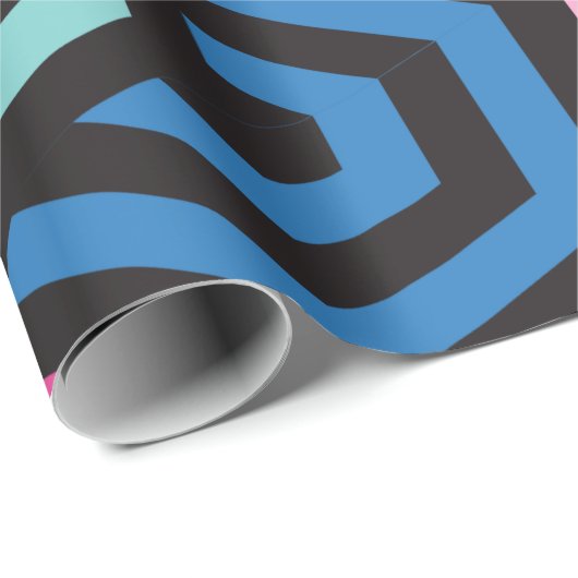 Hexagon Geometric Muster Geschenkpapier (Rolleneckpunkt)