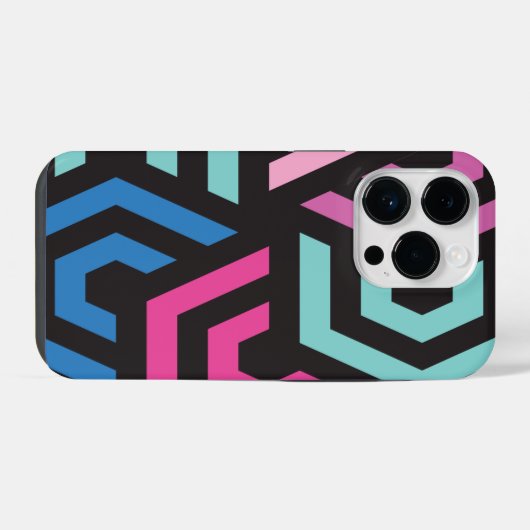 Hexagon Geometric Muster iPhone Hülle (Rückseite (Horizontal))