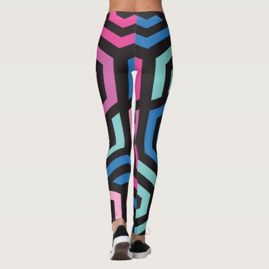 Hexagon Geometric Muster Leggings (Rückseite)