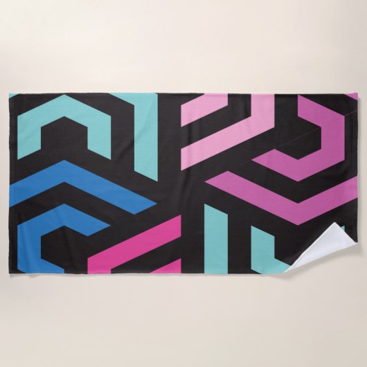 Hexagon Geometric Muster Strandtuch (Vorderseite)