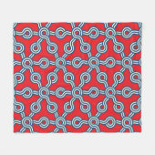 Hexagon Gitter, rot blau, geometrisches Muster. Fleecedecke (Vorderseite (Horizontal))
