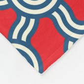 Hexagon Gitter, rot blau, geometrisches Muster. Fleecedecke (Ecke)