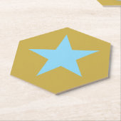 Hexagon Gold mit BlueStar Untersetzer (angewinkelt)