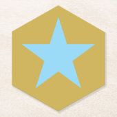 Hexagon Gold mit BlueStar Untersetzer (Vorderseite)