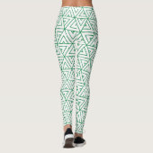 Hexagon Green White Minimal Muster Leggings (Rückseite)