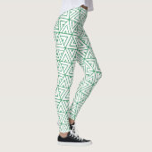 Hexagon Green White Minimal Muster Leggings (Rechts)