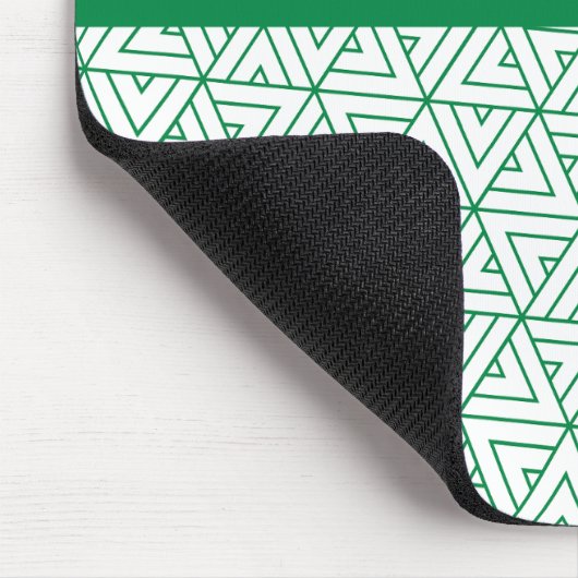 Hexagon Green White Minimal Muster Mousepad (Ecke)