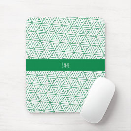Hexagon Green White Minimal Muster Mousepad