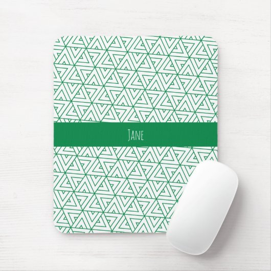 Hexagon Green White Minimal Muster Mousepad (Mit Mouse)