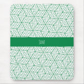 Hexagon Green White Minimal Muster Mousepad (Vorne)