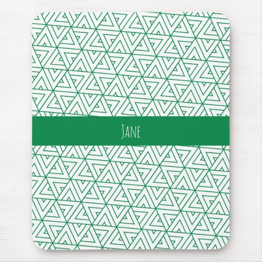 Hexagon Green White Minimal Muster Mousepad (Vorne)