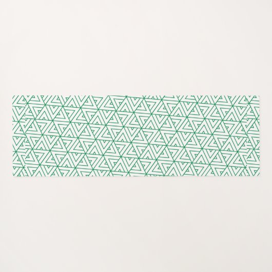 Hexagon Green White Minimal Muster Yogamatte (Rückseite (Horizontal))