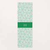 Hexagon Green White Minimal Muster Yogamatte (Vorderseite)