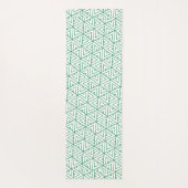 Hexagon Green White Minimal Muster Yogamatte (Rückseite)