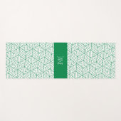 Hexagon Green White Minimal Muster Yogamatte (Vorderseite (Horizontal))