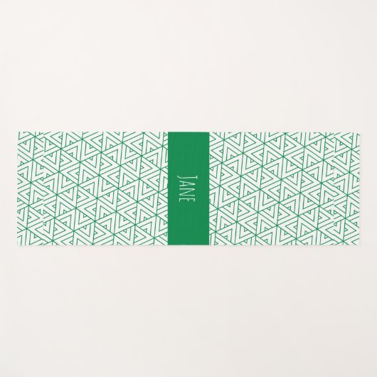 Hexagon Green White Minimal Muster Yogamatte (Vorderseite (Horizontal))