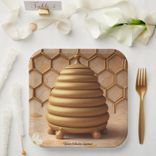 "Hexagon Harmony" Pappteller (Hochzeit)