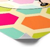 Hexagon Hintergrund mit Honey Bee Poster (Ecke)