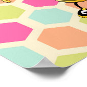 Hexagon Hintergrund mit Honey Bee Poster (Ecke)