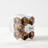 Hexagon Honeycomb Foto Moderne, elegante Collage Kaffeetasse (Vorderseite Links)