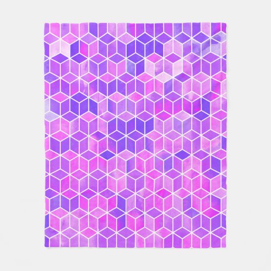 Hexagon-Illustrationsmuster Fleecedecke (Vorderseite)