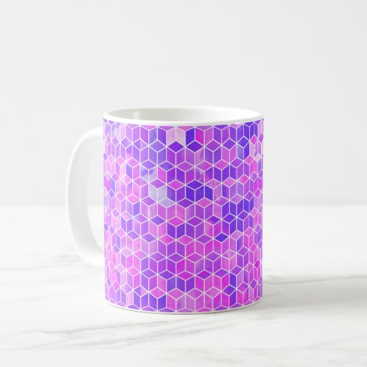 Hexagon-Illustrationsmuster Kaffeetasse (Vorderseite Links)