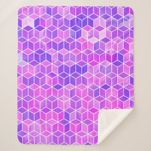 Hexagon-Illustrationsmuster Sherpadecke (Vorderseite)
