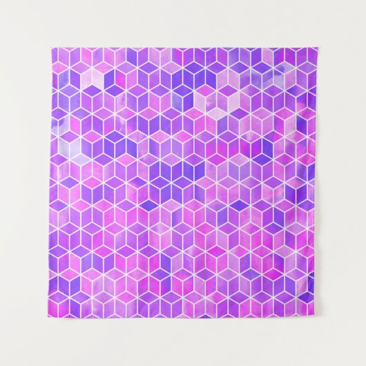 Hexagon-Illustrationsmuster Wandteppich (Vorderseite)