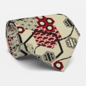 Hexagon im asiatischen Stil, rot und schwarz Krawatte (Gerollt)