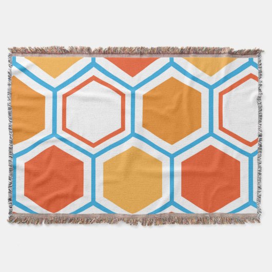 Hexagon in orange, blue and white decke (Vorderseite)