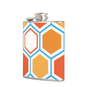 Hexagon in orange, blue and white flachmann (Links)