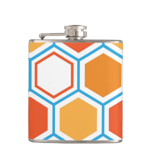 Hexagon in orange, blue and white flachmann