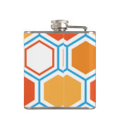 Hexagon in orange, blue and white flachmann (Rückseite)