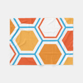 Hexagon in orange, blue and white fleecedecke (Vorderseite (Horizontal))