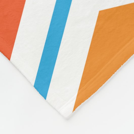 Hexagon in orange, blue and white fleecedecke (Ecke)