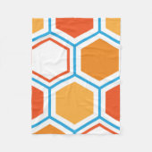 Hexagon in orange, blue and white fleecedecke (Vorderseite)